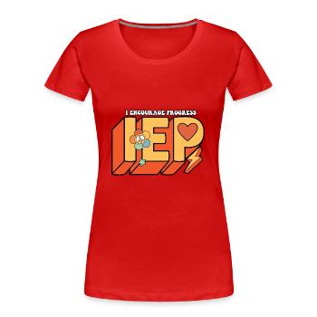Sped Teacher I Encourage Progress ABA Therapist - Frauen Premium Bio T-Shirt - Rot - Vorne - Mia (176cm)