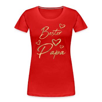 Bester Papa - Frauen Premium Bio T-Shirt - Rot - Vorne - Mia (176cm)