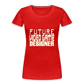 Future Video Game Designer - Frauen Premium Bio T-Shirt - Rot - Vorne - Mia (176cm)
