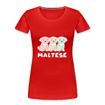 Maltais - T-shirt bio Premium Femme - rouge - Devant - Mia (176cm)