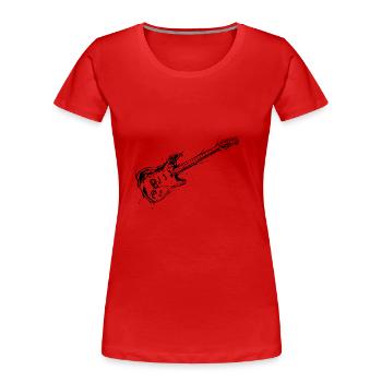 Electric guitar - Women's Premium Organic T-Shirt - red - Front - Mia (176cm)