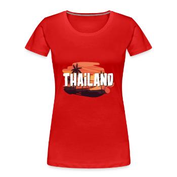 Thailand - Frauen Premium Bio T-Shirt - Rot - Vorne - Mia (176cm)