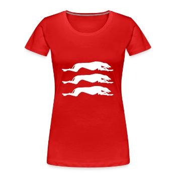 Windhund Muster - Frauen Premium Bio T-Shirt - Rot - Vorne - Mia (176cm)