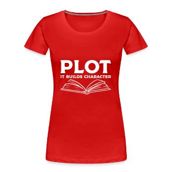 Autor - Frauen Premium Bio T-Shirt - Rot - Vorne - Mia (176cm)