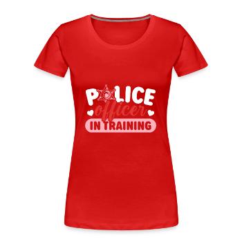 Policier en formation Policier - T-shirt bio Premium Femme - rouge - Devant - Mia (176cm)