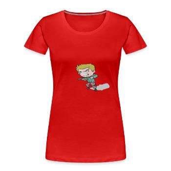 Soldat - Frauen Premium Bio T-Shirt - Rot - Vorne - Mia (176cm)