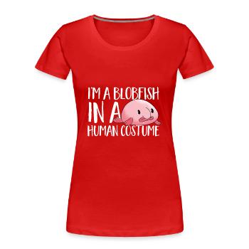 Blobfisch - Frauen Premium Bio T-Shirt - Rot - Vorne - Mia (176cm)