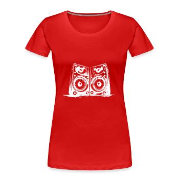 Music Party Speakers Bass - Women's Premium Organic T-Shirt - red - Front - Mia (176cm)