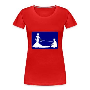 Mariage Marié Linge de maison - T-shirt bio Premium Femme - rouge - Devant - Mia (176cm)