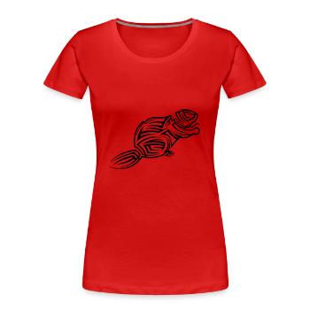 Biber Tribal Tattoo - Frauen Premium Bio T-Shirt - Rot - Vorne - Mia (176cm)