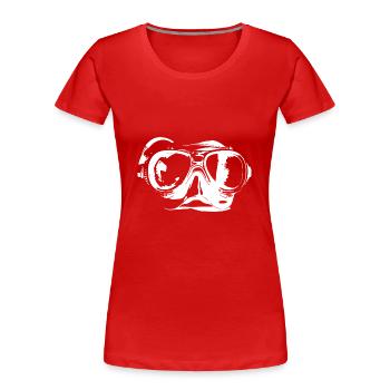 Taucherbrille Diving Scuba Symbol - Frauen Premium Bio T-Shirt - Rot - Vorne - Mia (176cm)