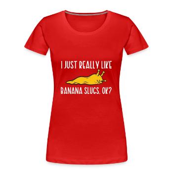 Bananenschnecke Schnecke - Frauen Premium Bio T-Shirt - Rot - Vorne - Mia (176cm)