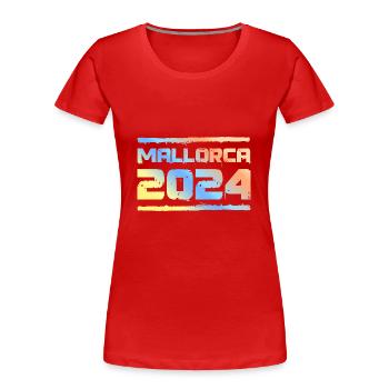 Majorque 2024 Coloré - T-shirt bio Premium Femme - rouge - Devant - Mia (176cm)