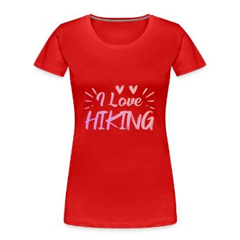 Ich liebe Hiking - Frauen Premium Bio T-Shirt - Rot - Vorne - Mia (176cm)