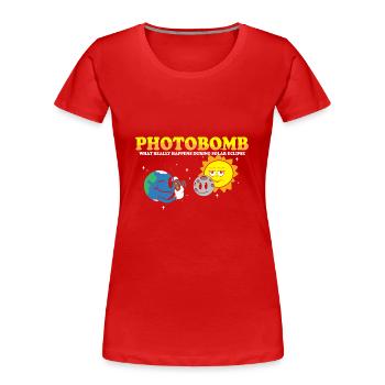 Éclipse solaire totale 2024 Totality Photobomb Sun - T-shirt bio Premium Femme - rouge - Devant - Mia (176cm)