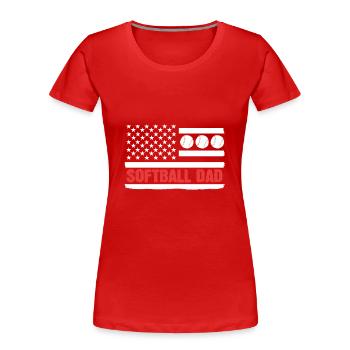 Softball Softball-Spieler Vater Vatertag Papa - Frauen Premium Bio T-Shirt - Rot - Vorne - Mia (176cm)