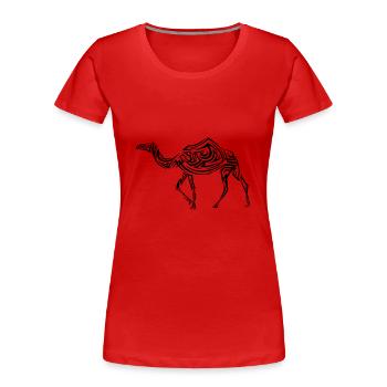 Camel Tribal Tattoo - Women's Premium Organic T-Shirt - red - Front - Mia (176cm)