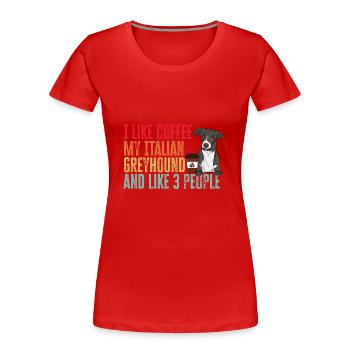 Italienischer Windspiel Windhund Hunde - Frauen Premium Bio T-Shirt - Rot - Vorne - Mia (176cm)