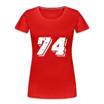Symbole numérique 74 - T-shirt bio Premium Femme - rouge - Devant - Mia (176cm)