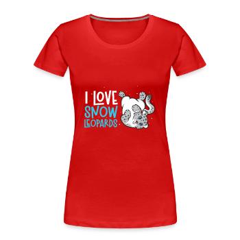 Snow leopard - Women's Premium Organic T-Shirt - red - Front - Mia (176cm)