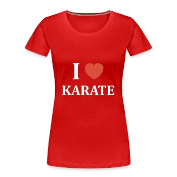 Karate - Frauen Premium Bio T-Shirt - Rot - Vorne - Mia (176cm)