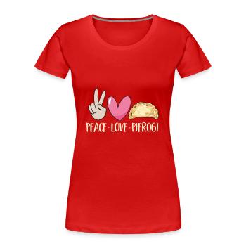 Polnisches Essen Pierogi - Frauen Premium Bio T-Shirt - Rot - Vorne - Mia (176cm)