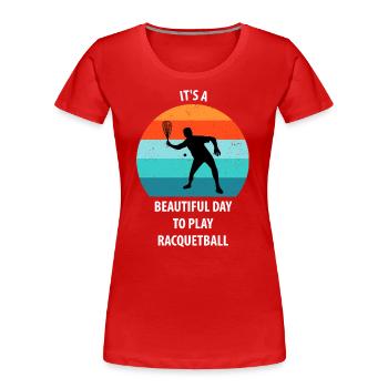Racqueetball - T-shirt bio Premium Femme - rouge - Devant - Mia (176cm)
