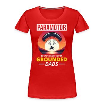 Motorschirmpilot Motorschirm Motorschirm - Frauen Premium Bio T-Shirt - Rot - Vorne - Mia (176cm)