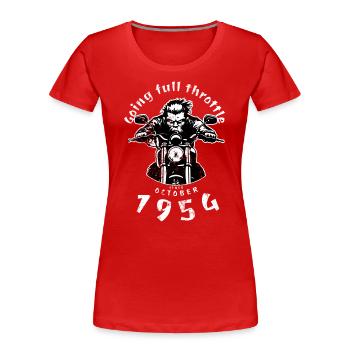 70. Geburtstag Going full throttle since 10/1954 - Frauen Premium Bio T-Shirt - Rot - Vorne - Mia (176cm)