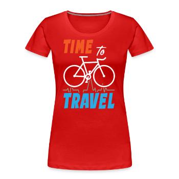 Time To Travel Bike - Frauen Premium Bio T-Shirt - Rot - Vorne - Mia (176cm)