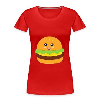 Burger, fast food, essen, kochen - Frauen Premium Bio T-Shirt - Rot - Vorne - Mia (176cm)