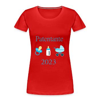 Patentante 2023 Taufe Geburt Junge - Frauen Premium Bio T-Shirt - Rot - Vorne - Mia (176cm)