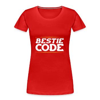 bestie code - Frauen Premium Bio T-Shirt - Rot - Vorne - Mia (176cm)