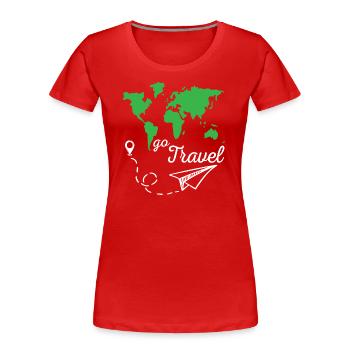 Go Travel - Frauen Premium Bio T-Shirt - Rot - Vorne - Mia (176cm)