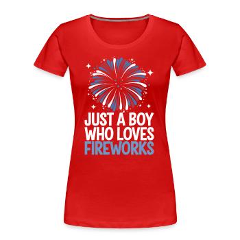 Pyrotechniker Feuerwerk Pyrotechnik - Frauen Premium Bio T-Shirt - Rot - Vorne - Mia (176cm)