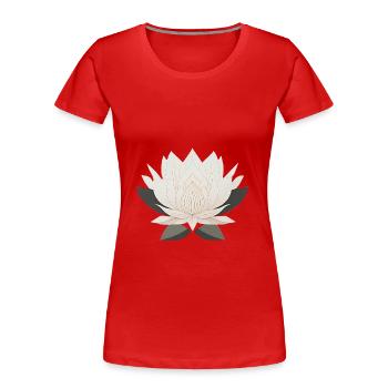 Lotusblume - Frauen Premium Bio T-Shirt - Rot - Vorne - Mia (176cm)