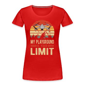 Drohnen Pilot Drohne Whoop Copter FPV Pilot Drone - T-shirt bio Premium Femme - rouge - Devant - Mia (176cm)