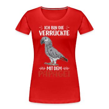 Papageien - Frauen Premium Bio T-Shirt - Rot - Vorne - Mia (176cm)