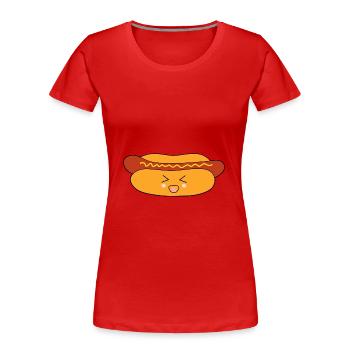 Hot dog Wurst - Frauen Premium Bio T-Shirt - Rot - Vorne - Mia (176cm)