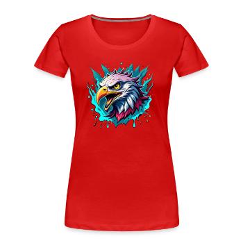 eagle - Frauen Premium Bio T-Shirt - Rot - Vorne - Mia (176cm)