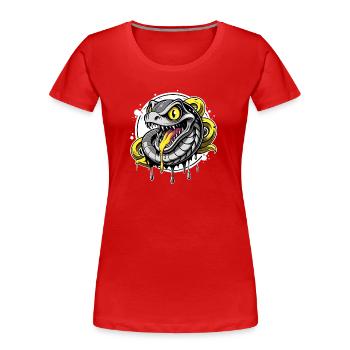 spitting snake - Frauen Premium Bio T-Shirt - Rot - Vorne - Mia (176cm)