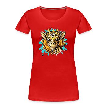 giraffe - Frauen Premium Bio T-Shirt - Rot - Vorne - Mia (176cm)