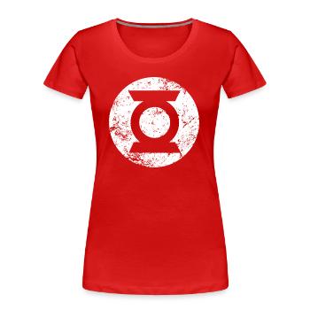 Green Lantern Logo white vintage - Women's Premium Organic T-Shirt - red - Front - Mia (176cm)