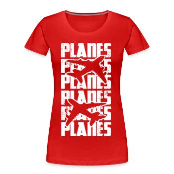 Flugzeuge - Frauen Premium Bio T-Shirt - Rot - Vorne - Mia (176cm)