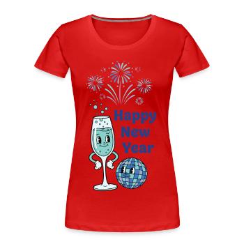 Happy New Year Celebrations Fireworks 2026 - Women's Premium Organic T-Shirt - red - Front - Mia (176cm)