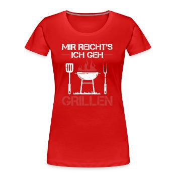 Griller BBQ Grill Grillmeister Grillen Grillparty - Frauen Premium Bio T-Shirt - Rot - Vorne - Mia (176cm)
