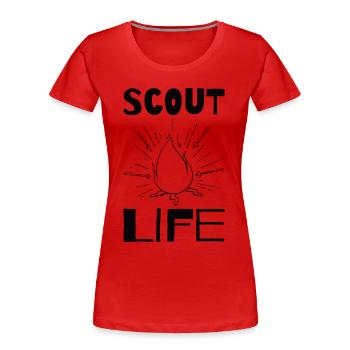 SCOUT: Scout Life - T-shirt bio Premium Femme - rouge - Devant - Mia (176cm)