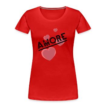 Amore with heart - Women's Premium Organic T-Shirt - red - Front - Mia (176cm)