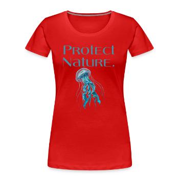 Protect Nature - Protects our nature jellyfish - Women's Premium Organic T-Shirt - red - Front - Mia (176cm)