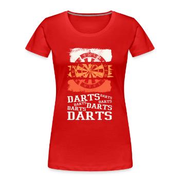 Fléchettes, jeu de fléchettes, jeu de fléchettes, fléchettes, joueurs de fléchettes - T-shirt bio Premium Femme - rouge - Devant - Mia (176cm)